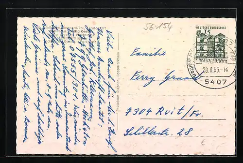 AK Boppard /Rh., Weinhaus Heilig Grab, Innenansicht