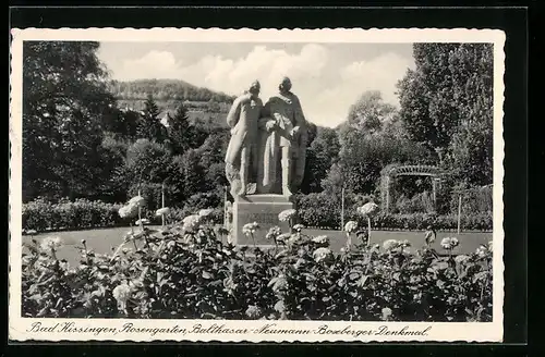 AK Bad Kissingen, Rosengarten, Balthasar-Neumann-Boseberger-Denkmal