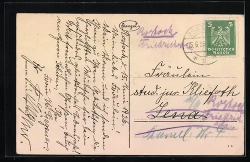 AK Rostock i. Meckl., Alstädter Born mit Blick auf Kirche