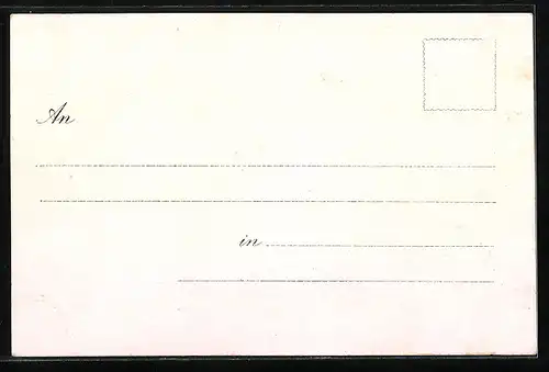 Lithographie Tübingen, Ortsansicht mit Umland