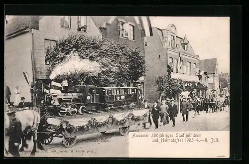 AK Husum, 300 jähriges Stadtjubiläum und Heimatsfest 1903, Eisenbahn