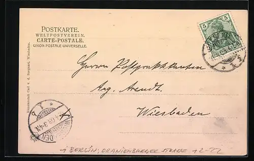 Künstler-AK Kaiserl. Post- und Telegraphenschule Semester 1902-1903, Burgfräulein, Wappen