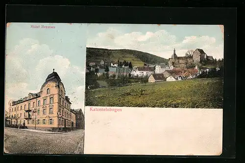 AK Katzenelnbogen, Hotel Bremser, Ortspartie