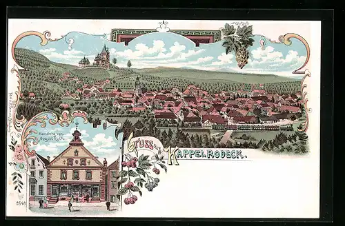 Lithographie Kappelrodeck, Handlung von August Roth, Teilansicht