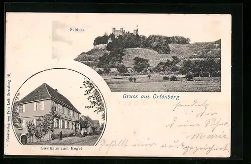 AK Ortenberg, Gasthaus zum Engel, Schloss