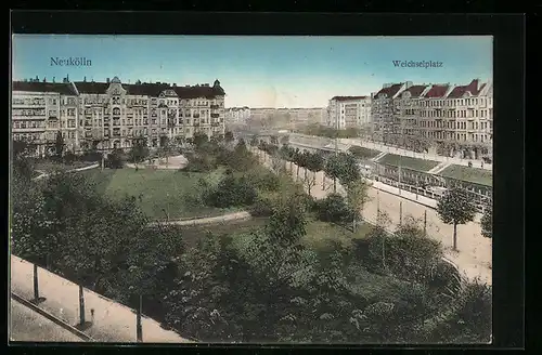 AK Berlin-Neukölln, Blick auf den Weichselplatz