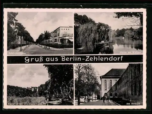 AK Berlin-Zehlendorf, Schlieffenstrasse, Partie am Rathaus
