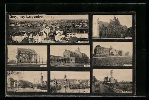 AK Langendreer, Totalansicht, Amtsgericht, Bahnhof, Kaiserstrasse