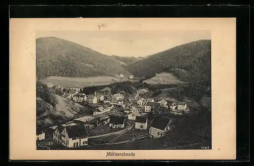 AK Mühlenrahmede, Ortsansicht aus der Vogelschau