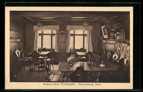 AK Jena, Rabenvaters Weinstube Rabenburg - Innenansicht