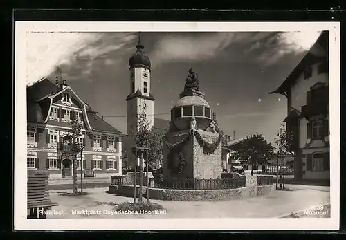 AK Garmisch, Marktplatz Bayrisches Hochland