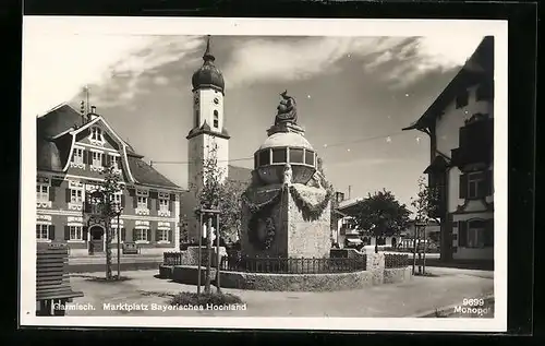 AK Garmisch, Marktplatz Bayrisches Hochland