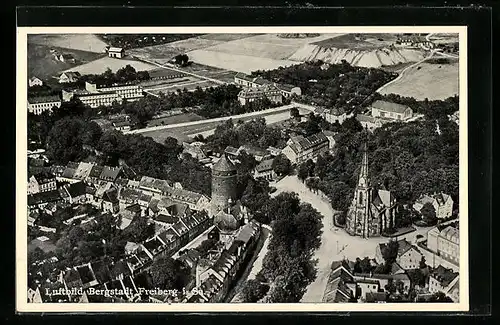 AK Freiberg i. Sa., Stadtansicht aus der Vogelschau