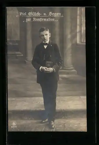 AK Junge mit Gebetsbuch zur Konfirmation