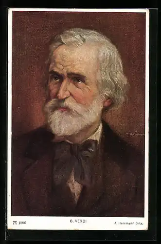 Künstler-AK Portrait von Giuseppe Verdi, Komponist