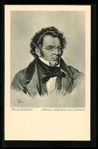 Künstler-AK Portrait des Komponisten Franz Peter Schubert