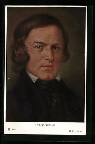 Künstler-AK Porträt Komponist Robert Schumann