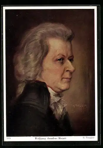 Künstler-AK Wolfgang Amadeus Mozart, Portrait des Komponisten