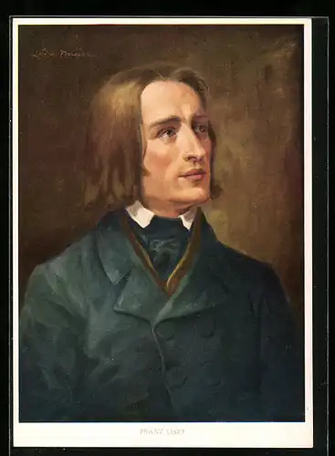 Künstler-AK Portrait Franz Liszt in jungen Jahren