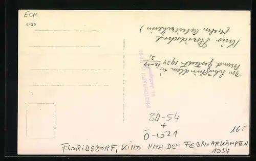 AK Wien-Floridsdorf, Kino nach dem Februarkämpfen 1934