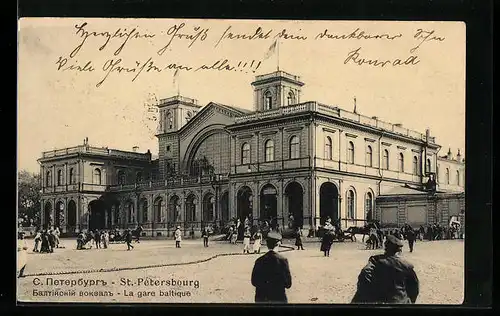 AK St. Petersbourg, La gare baltique, Bahnhof