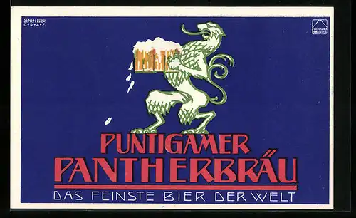 AK Graz, Brauerei Punitgam bei Graz, Puntigamer Pantherbräu, Das feinste Bier der Welt