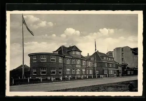 AK Langeoog /Nordsee, HJ-Kurheim Wiking mit Strasse