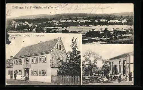 AK Dillingen bei Friedichsdorf, Gasthaus zur Linde, Gesamtansicht