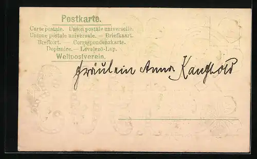 AK Jahreszahl 1903 in Gold mit Kleeblättern und Hufeisen