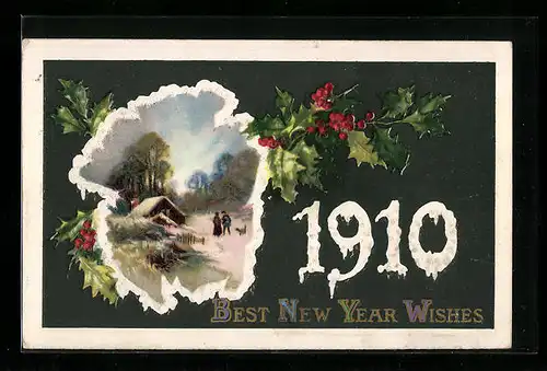 AK Jahreszahl 1910 mit idyllischer Landschaft