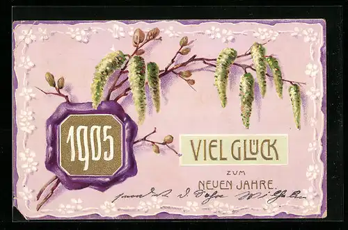 AK Viel Glück zum neuen Jahr 1905