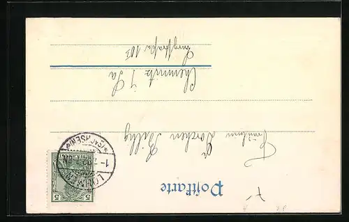 AK Kleeblätter und Jahreszahl 1902