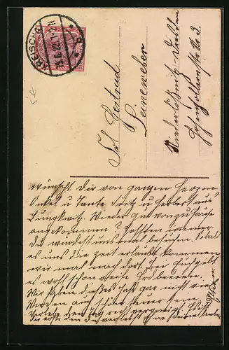 AK Mädchen mit Blütenkorb zum Geburtstag