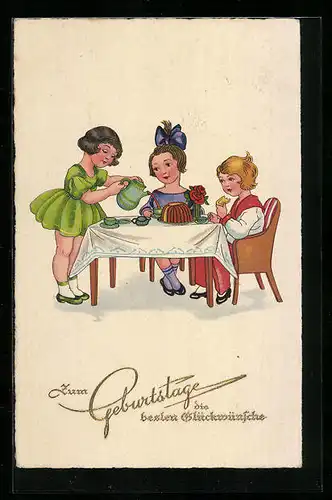 AK Kinder am Geburtstags-Tisch