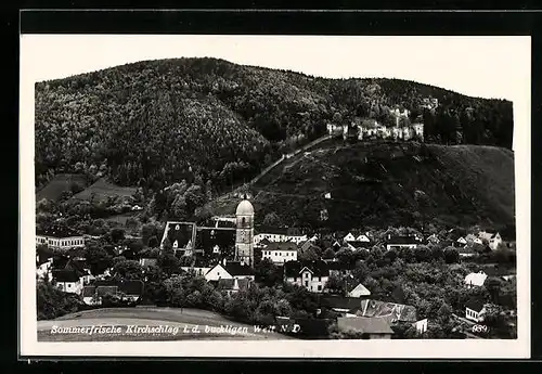 AK Kirchschlag i. d. buckligen Welt, Ortsansicht mit Ruine