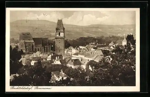 AK Perchtoldsdorf, Panorama der Stadt mit dem Turm im Zentrum