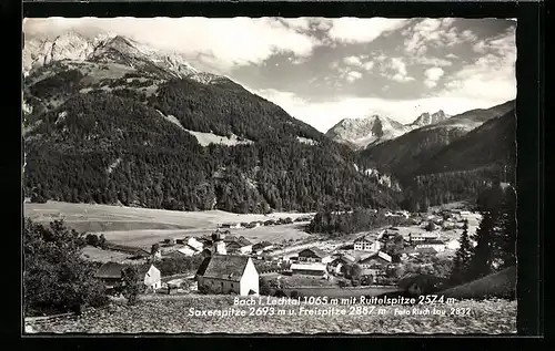 AK Bach i. Lechtal, Mit Ruitelspitze, Saxerspitze und Freispitze