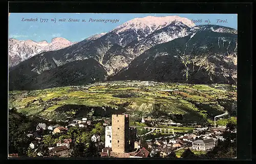 AK Landeck, Ansicht mit Stans u. Parseiergruppe