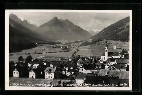 AK Fulpmes, Ortsansicht mit Alpen