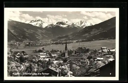 AK Fügen i. Zillertal, Ansicht geg. die Ferner