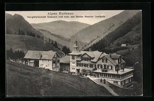 AK Urnäsch, Alpen Kurhaus aus der Vogelschau