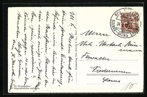 AK Rheinfelden, Luftaufnahme des Ortes