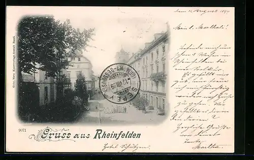 AK Rheinfelden, Strassenpartie mit Kindern