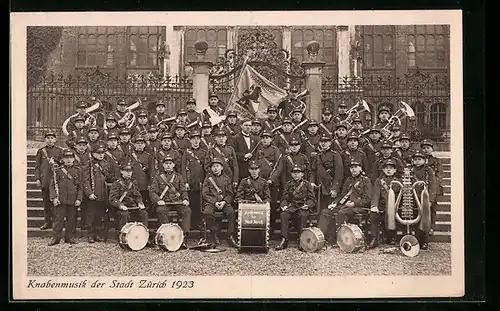 AK Zürich, Knabenmusik der Stadt Zürich 1923
