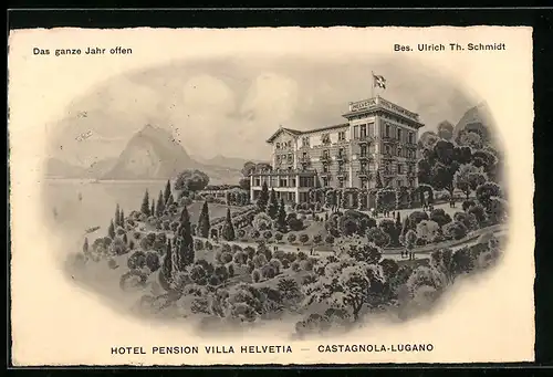 AK Castagnola-Lugano, Hotel Pension Villa Helvetia