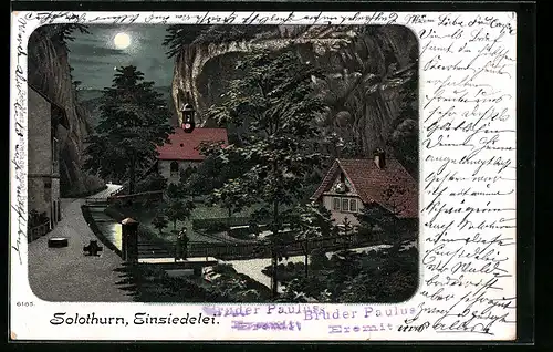 Lithographie Solothurn, Partie an der Einsiedelei