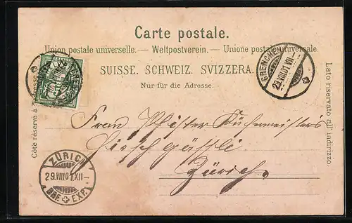 Lithographie Solothurn, Partie an der Einsiedelei