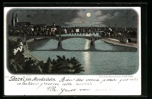 Lithographie Basel, Stadtpanorama