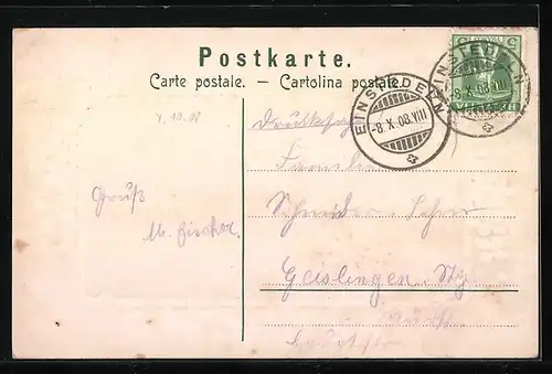 Passepartout-AK Einsiedeln, Partie am Schloss