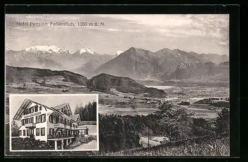 AK Falkenfluh, Ansicht des Hotel-Pension Falkenfluh, Totalansicht aus der Ferne